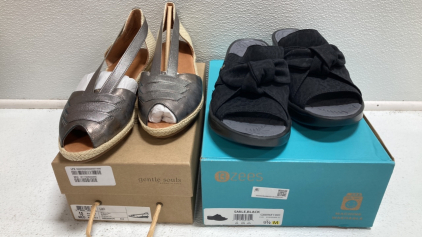 Women&rsquo;s Shoes: Gentle Souls Sandals Size 9.5, BZees Black Sandals Size 10