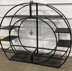 Large Circle-Shaped Metal Shelf Unit