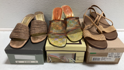 (3) Size 9 Women&rsquo;s Heeled Sandals
