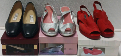 Etienne Aigner Astoria Black Leather, Cromartie Bintage Swirl Silver And Feather Weights Red Nubuck Dress Shoes