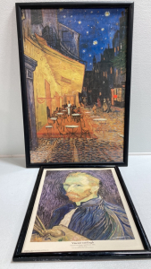 26&rdquo; x 38&rdquo; Framed Van Gogh Cafe Print, 19.5&rdquo; x 25.5&rdquo; Framed Van Gogh Poster