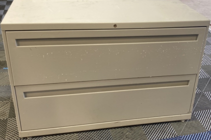41&rdquo;x28&rdquo; Grey Two Drawer Metal Filing Cabinet