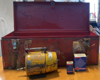 (1) 25”x9” Red Proto Tool Box, (1) Can Tap, (1) Service Valve, and more