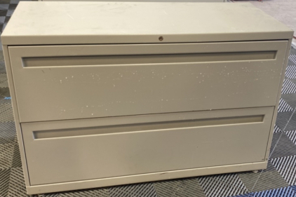 41&rdquo;x28&rdquo; Grey Two Drawer Metal Filing Cabinet