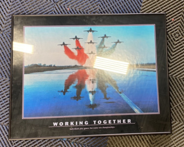 29&rdquo;x33&rdquo; Fighter Jet Framed Poster &ldquo;Working Together&rdquo;