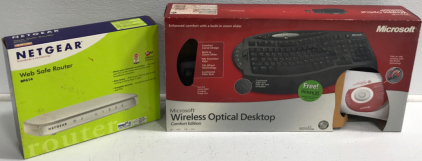 Wireless Optical Desktop Keyboard, Netgear Web Safe Router