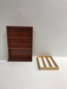 Wooden Table Shelf, Wood Silverware Organizer