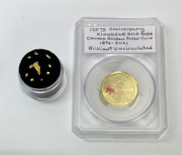 (1) Klondike Gold Rush Canada Golden Dollar Coin 1896-2021 125th Anniversary (Brilliant Uncirculated), Alaska Klondike Natural Gold Nuggets