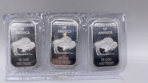 (3) 1-oz .999 Fine Silver Bars