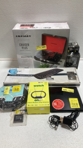 Crosley Cruiser Plus Record Player, Wireless Keyboard and Mouse, Indoor Modern Loop Antenna, Active Flat Antenna, 50&rsquo; Coax Cable, and more