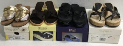 (4) Pairs Of Womens Sandles (Sizes 9m/10m )