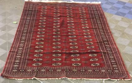 Vintage Red Rug With Tassels