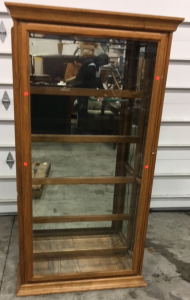 74” x 36” Mirrored Curio Cabinet With (6) Glass Shelves And Light