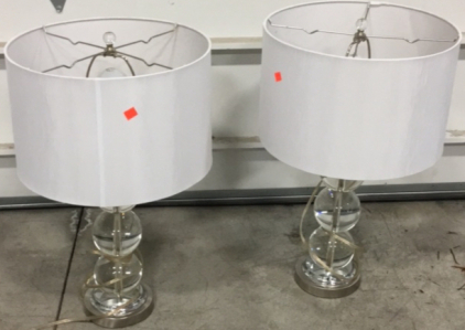 (2) Matching Glass Bubble Decorative Lamps