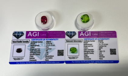 (1) Natural Rubellite Tourmaline 10.70ct, (1) Natural Idocrase 7.70ct. Both W/ COA