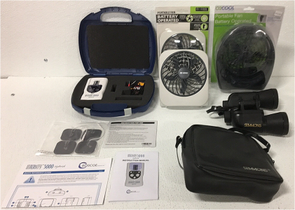Intensity 5000 Hybrid-(3) 02 Cool Portable Fans-Simmons Binoculars 10x50 With Bag
