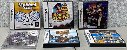 (1) My Word Coach Nintendo DS Game, (1) Cake Mania 2 Nintendo DS Game, (1) Are you Smartes than a 5th grader Nintendo DS Game, (1) Open Season Nintendo DS Game, and more Nintendo DS Games