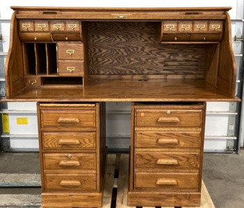 Wood Roll-Top Desk