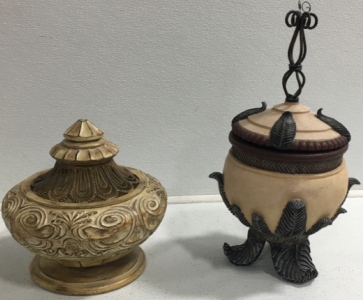 (2) Decorative Pottery With Lids