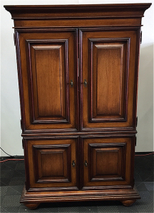 Large Heavy Dark Wood Armoire