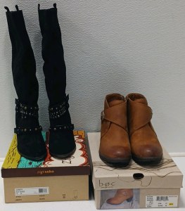 Zigi Soho Liberty Black Suede Knee High Boots And B.&Oslash;.C. Alissa Brown Leather Ankle Boots