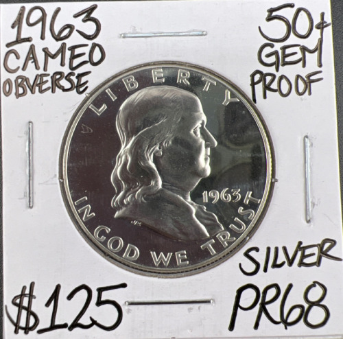 1963 PR68 GEM PROOF SILVER FRANKLIN HALF $1