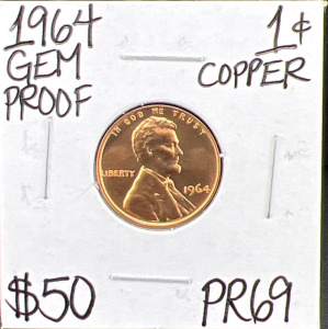 1964 PR69 GEM PROOF COPPER LINCOLN PENNY