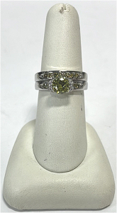 (2) 2.55ct Peridot Ring Size 8