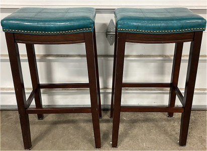 (2) Padded Wood Barstools