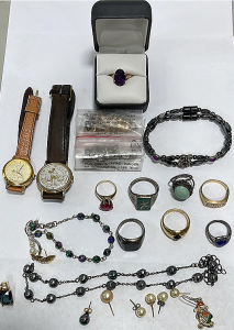 Various Men&rsquo;s And Ladies Rings, (2) Ladies Bracelets, (1) Necklace, (2) Mickey Mouse Watches, (2) Packs Of Magnetic Necklace Clasps +