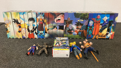 Collection Of Dragon Ball Z VHS Tapes And Action Figures