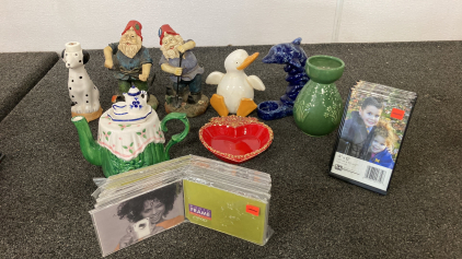 Tea Pot, Vase, Gnomes, Picture Frames And More
