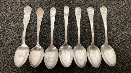 (7) Piece Silver Plate Collectors Spoons