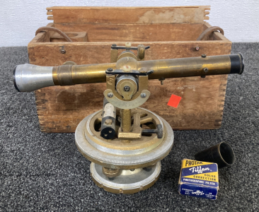 Vintage Brass Surveyors Transit In Box