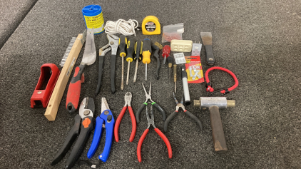 Flat Of Tools Including: Screwdrivers, Pliers, Tin Snips And More