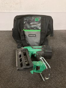 Metabo HPT Cordless Nail Gun, Bag, and Safety Glasses