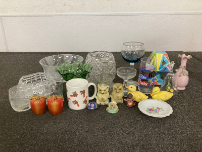 Glassware, Salt & Pepper Shakers, and Other Knickknacks