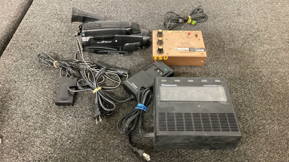Canon 8mm Video Camera (Works), Carson Programmer And Panasonic Battery Charger