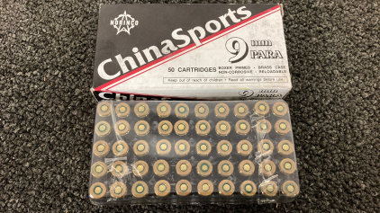(50) Rnds. ChinaSports 9mm Para Ammo