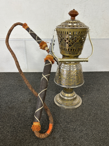 19&rdquo; Single Hose Brass Hookah Please Inspect