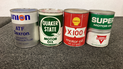 (4) Vintage One Quart Motor Oil Cans- Empty