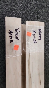 Nineteen Wormy Maple Wood Planks At Varying Sizes