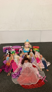 Box Of Barbies, Dolls And Accessories