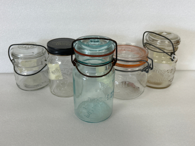 (5) Vintage Glass Jars