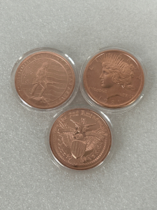 (3) Copper Rounds Please Inspect