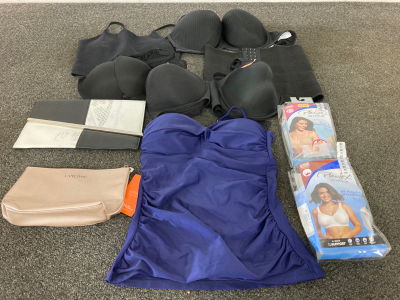 (2) Hand Bags, Small Swimsuits Top, Brand New Bras With Tags Still On, And More