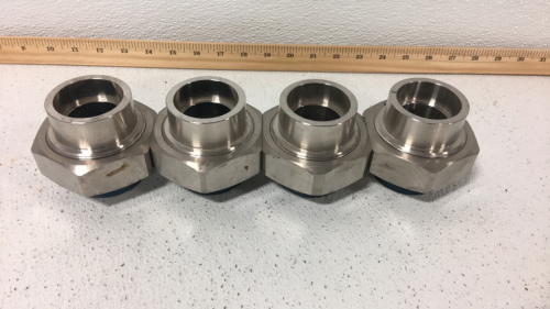 (4) 3M Steel 1-1/2” Socket Union Fittings