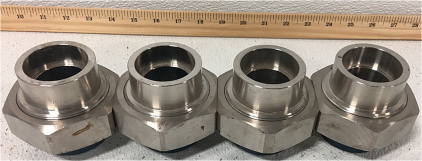 (4) 3M Steel 1-1/2” Socket Union Fittings