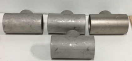 (4) 304/304L Steel 4” x 3” Tee Pipe Sections