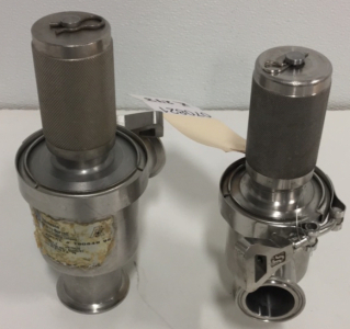 (2) Waukesha Stainless Steel Sanitary Compression Valves